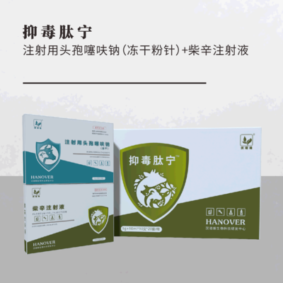 抑 毒 肽 宁 -- 注射用头孢噻呋钠（冻干粉针）+柴辛注射液